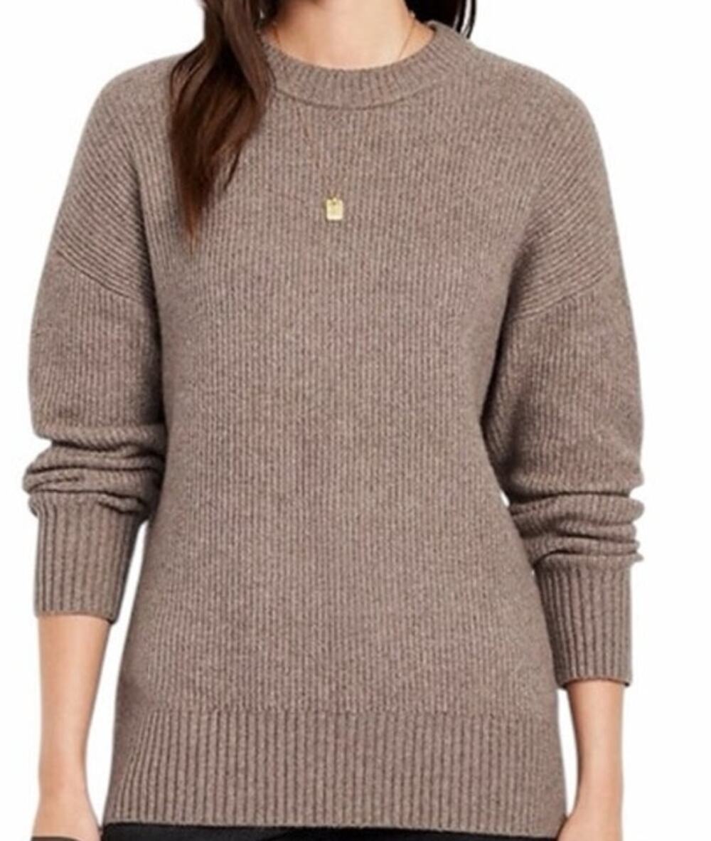 Old Navy Women's Large Brown SoSoft Crew-Neck Tunic Long Sleeve Sweater